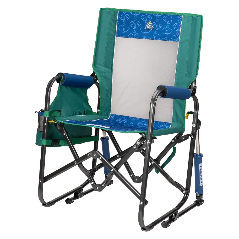 Luxury Camp Stowaway Rocker - Choice 794 - Heavy-Duty Kickback Rocker with Beverage Holder Detail