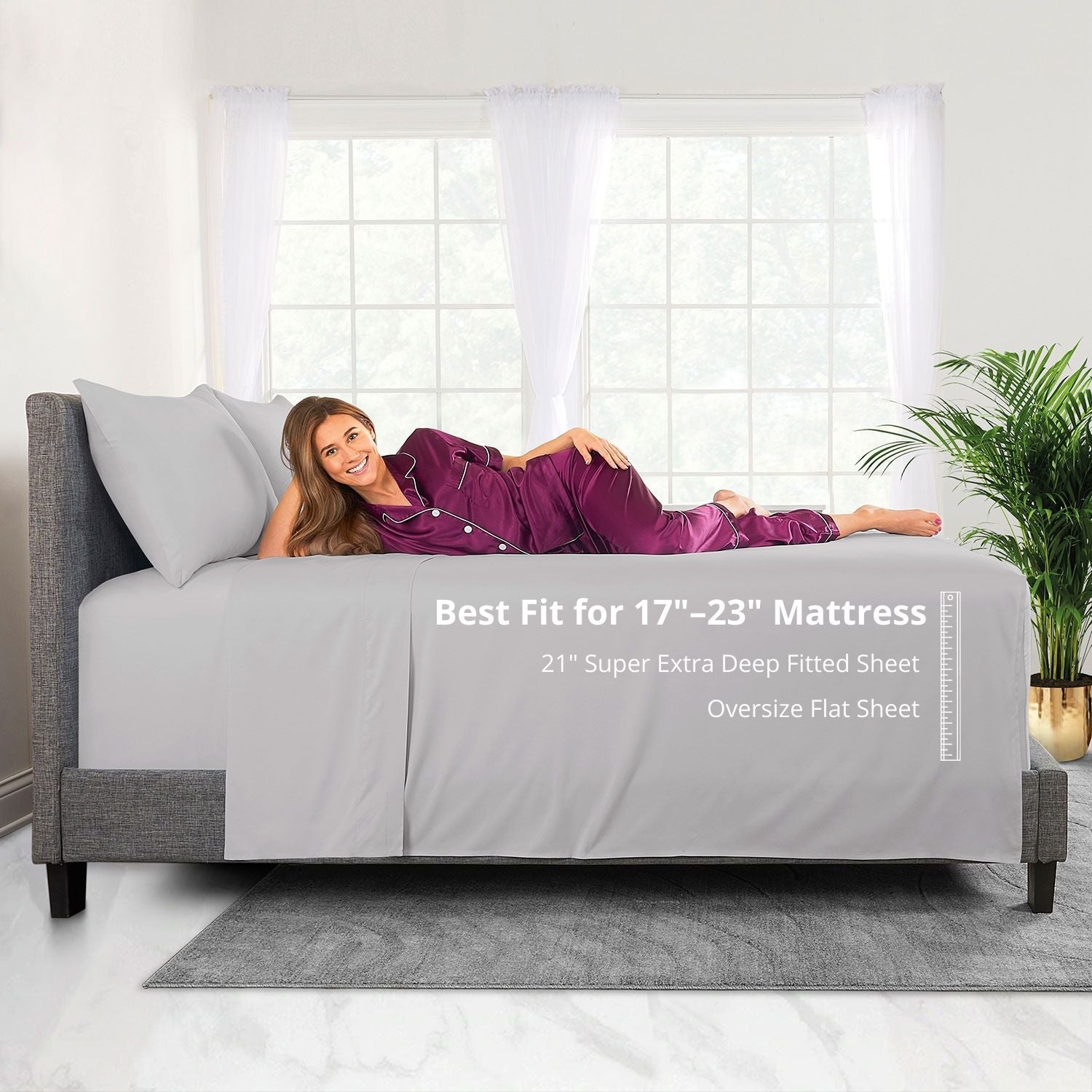 Premium Egyptian Cotton Bedding 21” King Extra Deep Pocket Sheets - Deep King Fitted Sheet - Super And Ultra Deep Sheet - For Deep Mattress -... - Premium Ultra-Soft Pillowcase Pair for Sleeping Detail