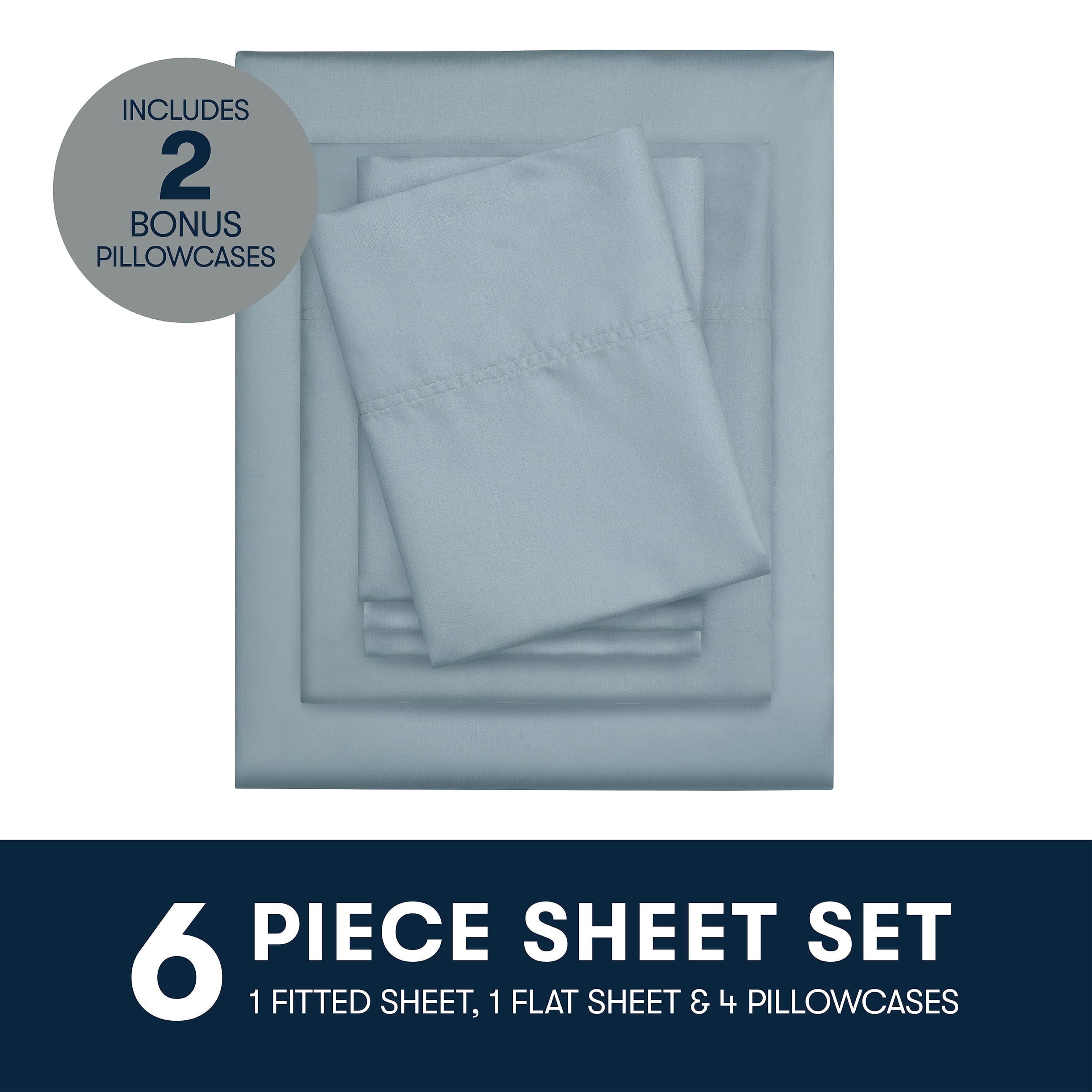 Ultra-Soft 6-Piece 800 Thread Count Lead Cotton Rich Adult Bed Sheet Set, King - Deep Pocket - Cooling Hotel Quality Bedding Sheets and Pillowcases Detail