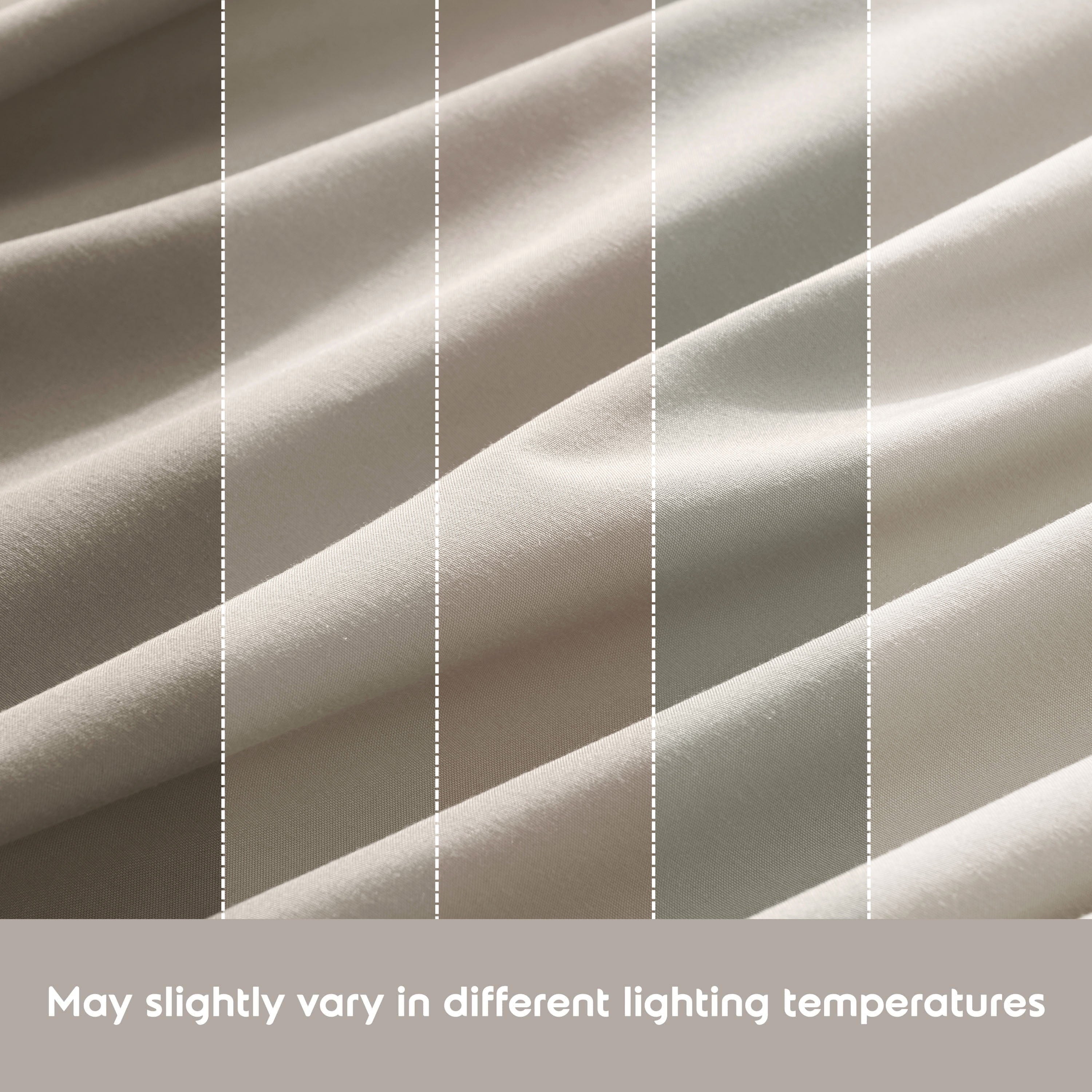 Cooling Sateen King Sheet Sets, 1800 Series Deep Pocket 4 Piece, Luxury Soft Microfiber Bed Sheet Sets, BEIGE CREAM - Premium Ultra-Soft Pillowcase Pair for Sleeping Detail