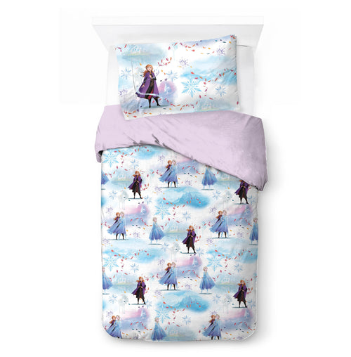 All-Season Frozen Winter Frost Adventures 2-Piece Twin/Full Reversible Comforter Set, Polyester Microfiber, Blue & Purple - Hypoallergenic Ultra-Fluffy Quilt for Winter Detail