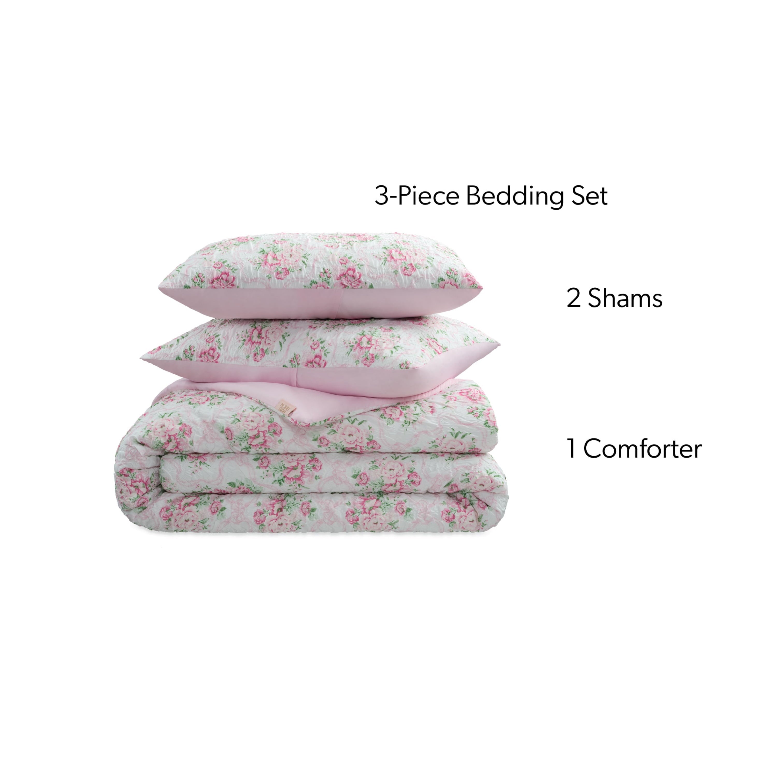 Heavyweight Warmth 2-Piece Coquette Floral Pink Comforter Set, Twin/Twin XL - All-Season Down Alternative Comforter Insert - Default Title