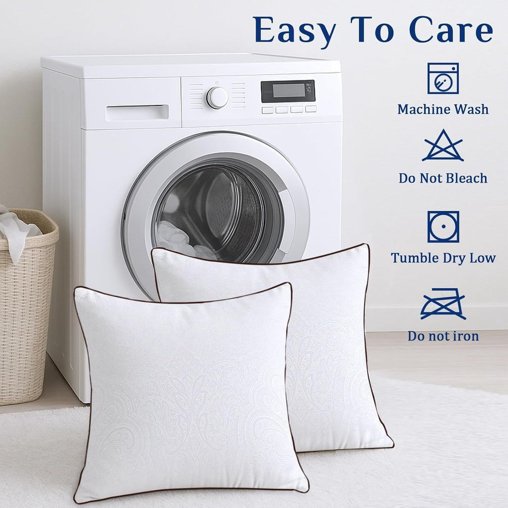 Hotel Collection for Sleeping, Soft and Supportive Throw for Couch, Bed and Sofa, Down Alternative Pillow, 26x26 Inches - Ergonomic Memory Foam Pillow for Neck Pain Support Detail