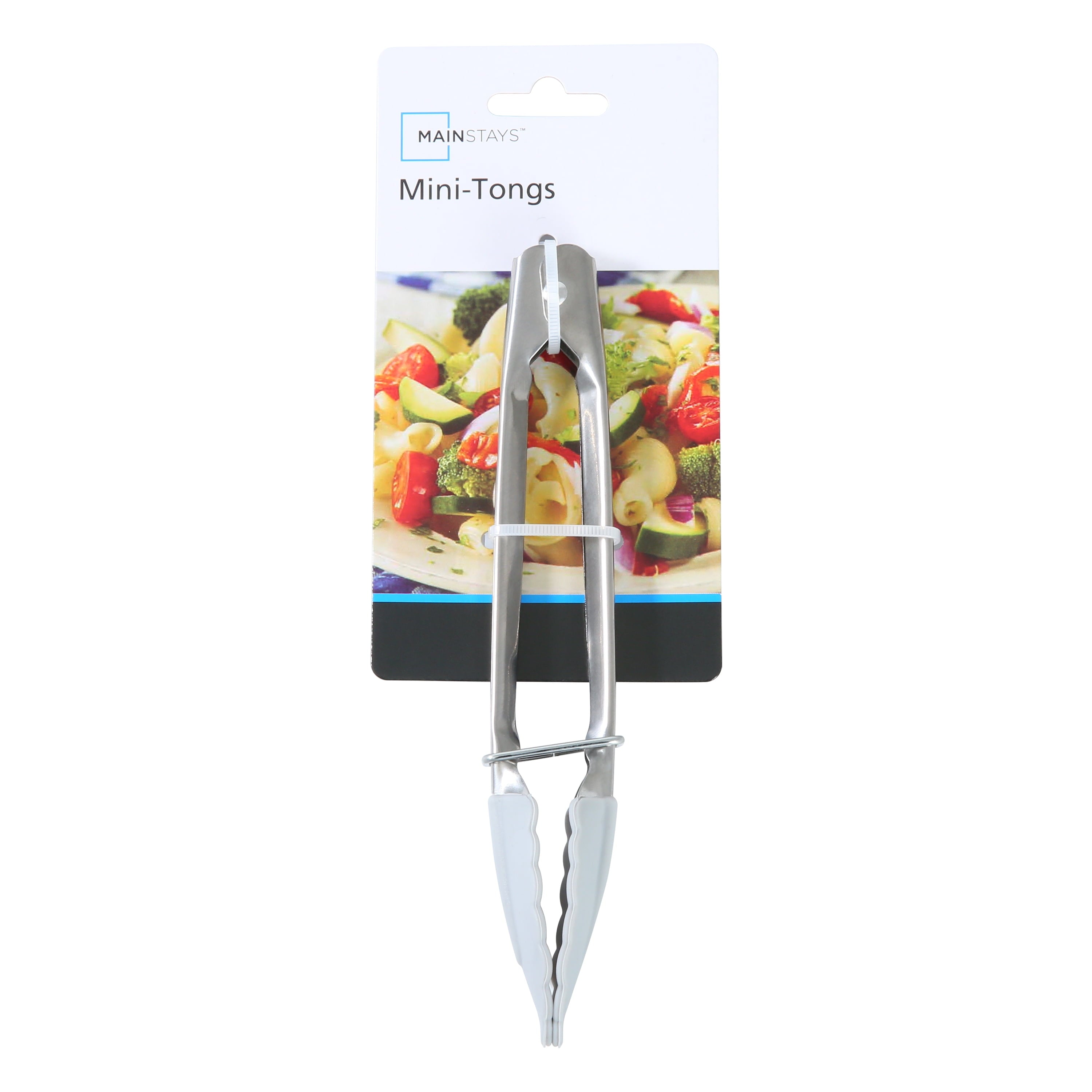 Durable Steel Stainless Steel and Silicone Mini Food Tongs Grey - Heavy Duty Stainless Steel Kitchen Shears Detail