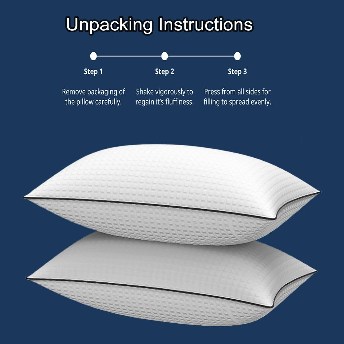 Orthopedic Support Pillows King Size Set of 2, Hotel Quality, Down Alternative Gusseted Bed Pillows for Side, Back, or Stomach Sleepers,... - Decorative Throw Pillow Cushion for Sofa & Bed Detail