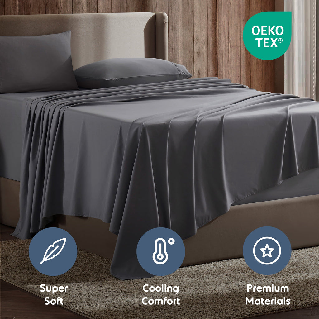 Premium Egyptian Cotton Queen Sheets Set, 1800 Series Extra Deep Pocket Sheets Queen Soft Microfiber Bed Sheets, 4 Piece Queen Sheet sets - Premium Ultra-Soft Pillowcase Pair for Sleeping Detail