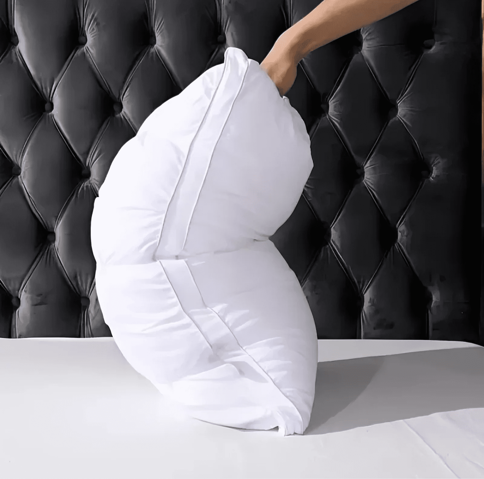 Orthopedic Support Queen Size Bed Pillows Set of 2, Hotel Quality, Down Alternative Gusseted Bed Pillows for Side, Back, or Stomach Slee... - Orthopedic Shredded Foam Bed Pillow Set Detail