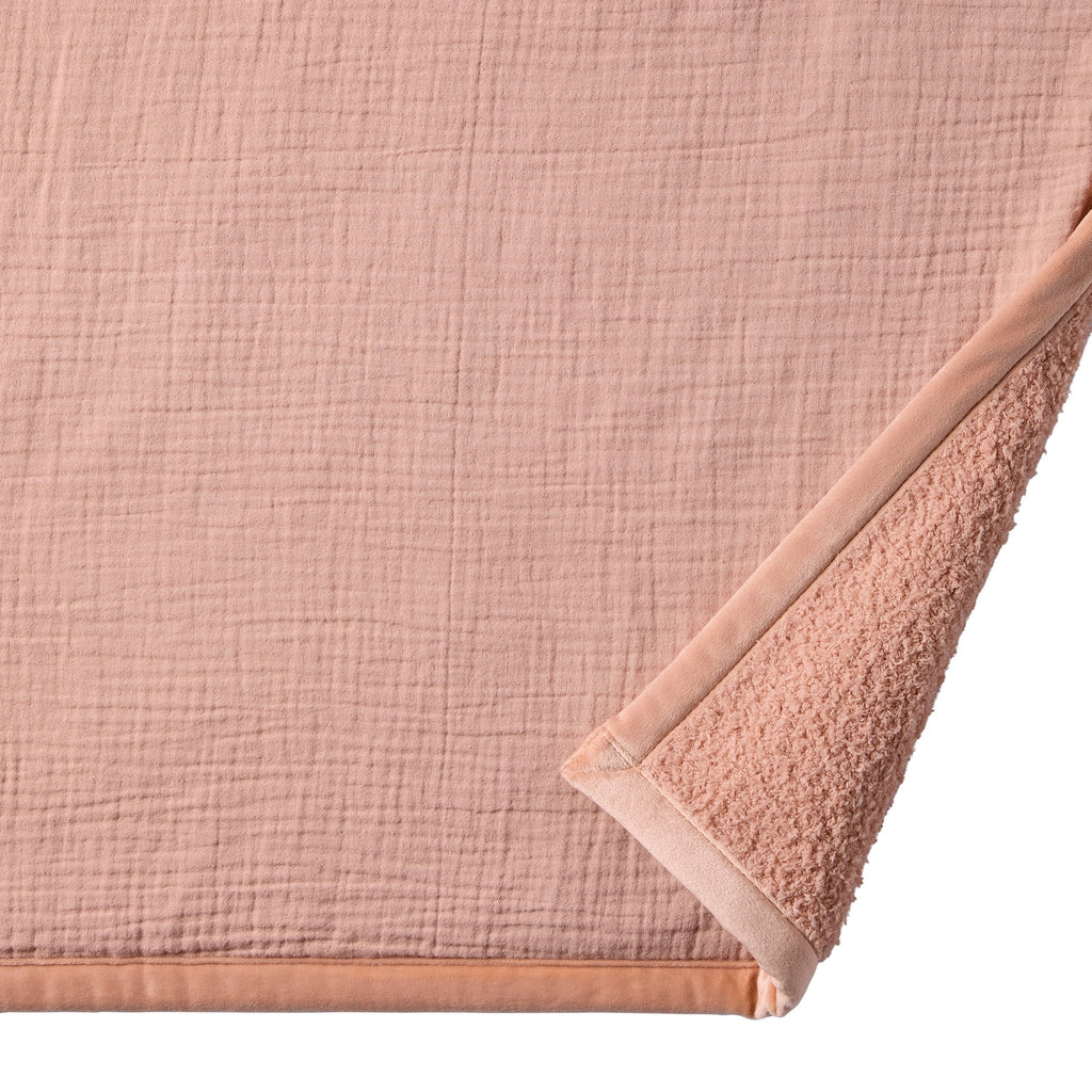 Decorative Knitted Gauze Reverse to Cozy Knit Super Soft Throw Blanket, Oversized, Antique Blush - Luxury Knitted Decorative Throw Blanket with Fringes Detail