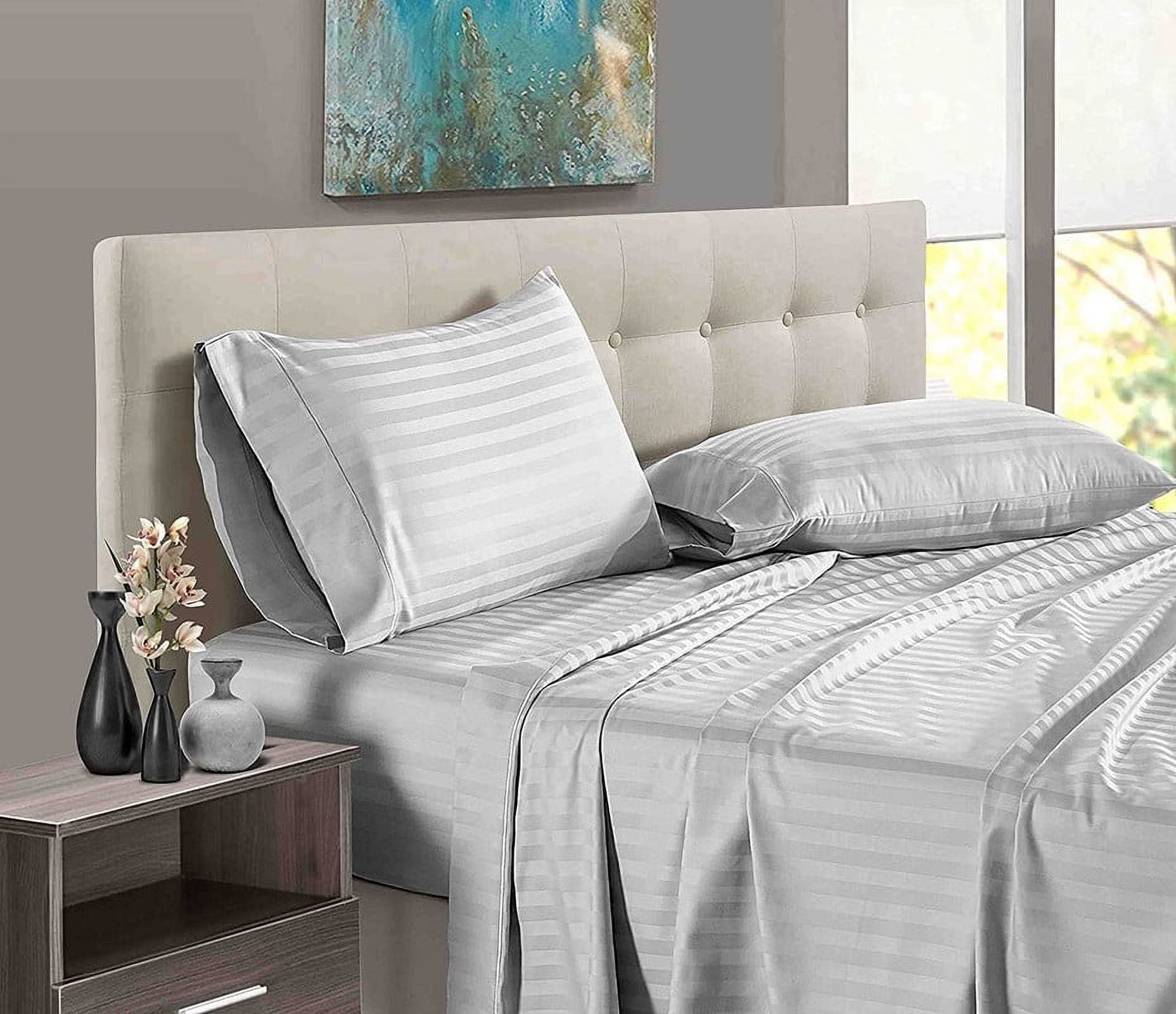 Ultra-Soft 4 Piece 100% Egyptian Cotton Bed Sheets Set - Luxury Soft & Sheets - Deep Pocket of 16" Inch - Hotel Style Silky Bedd... - Breathable Egyptian Cotton Flat & Fitted Sheets - Default Title