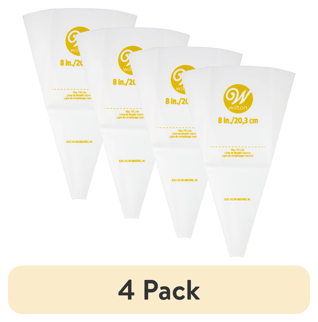 Time-Saving (4 pack) Reusable Featherweight Decorating Piping Bag, Plastic, 8-in. - Kitchen Gadget Tool for Quick Food Prep - Default Title