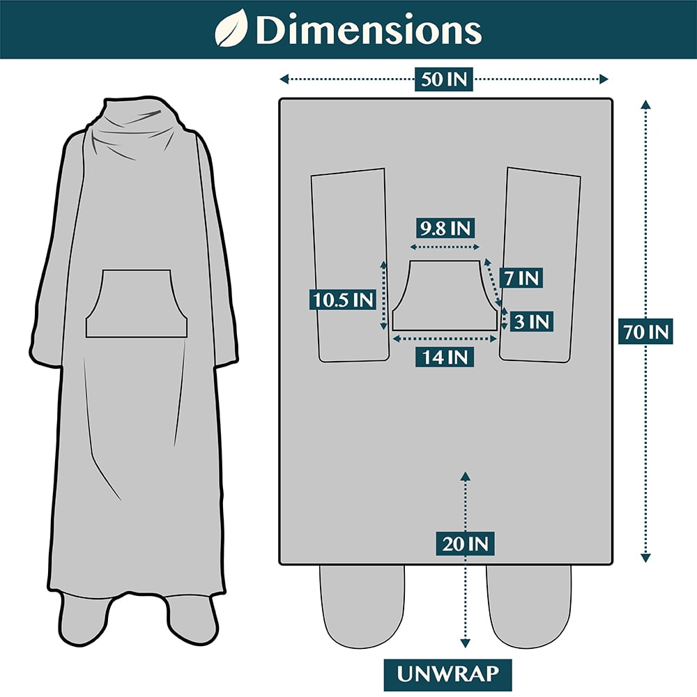 Cozy Fleece Fleece Blanket with Sleeves, Foot Pockets for Women Men Adults, Plush Wearable Blanket Throw Wrap, Warm Snuggle Blank... - Super Soft Reversible Sherpa Flannel Blanket Detail