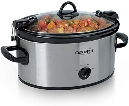 Digital Control Crock-Pot Cook & Carry 6 Quart Portable Slow Cooker S07N - Large Capacity Electric Stew Pot & Slow Cooker - Stainless