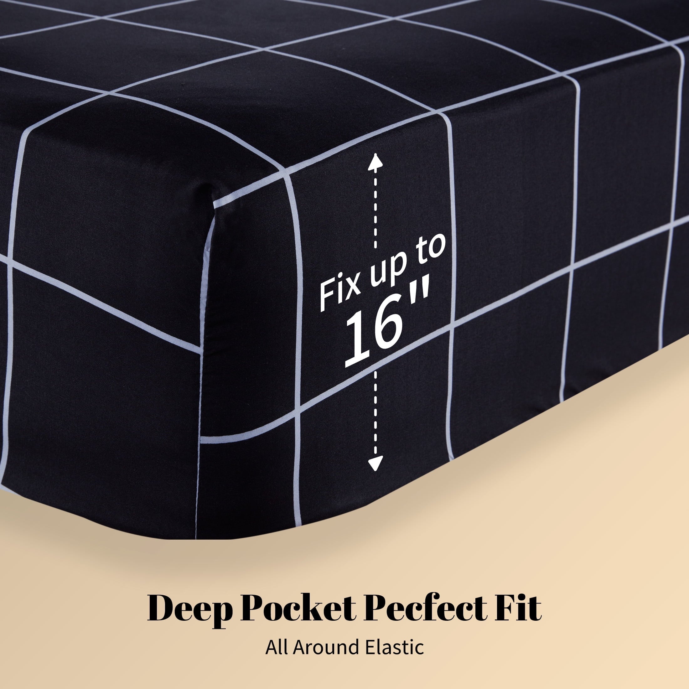 Premium Egyptian Cotton Full Bed Sheet Set, 4 Pieces Breathable & Super Soft, Easy Care Printed Microfiber with Deep Pocket & Envelope Closur... - Breathable Egyptian Cotton Flat & Fitted Sheets Detail