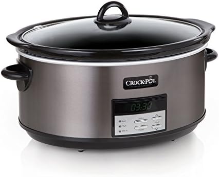 Oval Ceramic Crock-Pot 8 Quart Programmable Slow Cooker with Auto Warm S28G - Digital Crock Pot Slow Cooker for Family Meals - Default Title