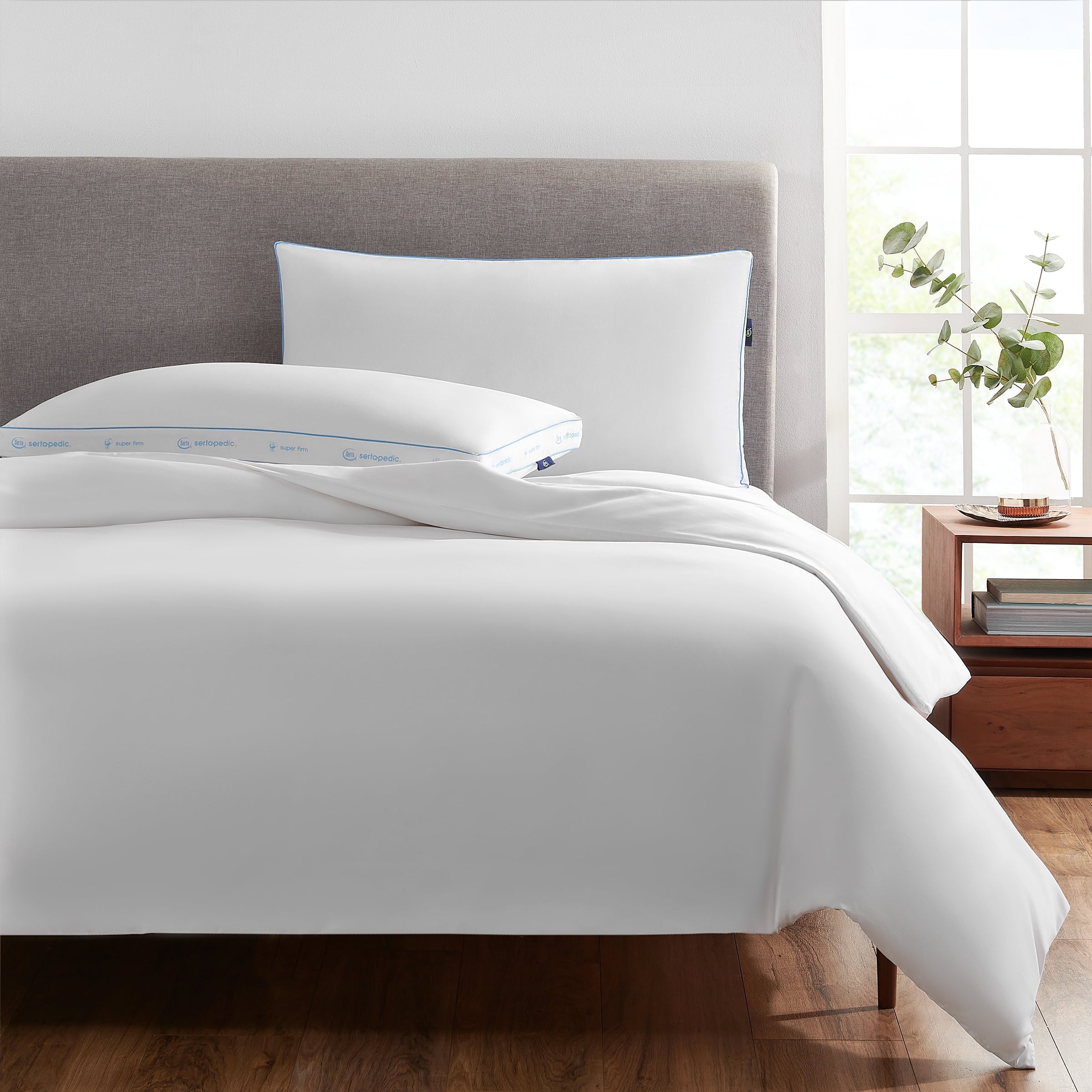 Fluffy Shredded pedic Extra Firm Bed Pillow, King, 2 Pack, Hypoallergenic - Decorative Throw Pillow Cushion for Sofa & Bed Detail