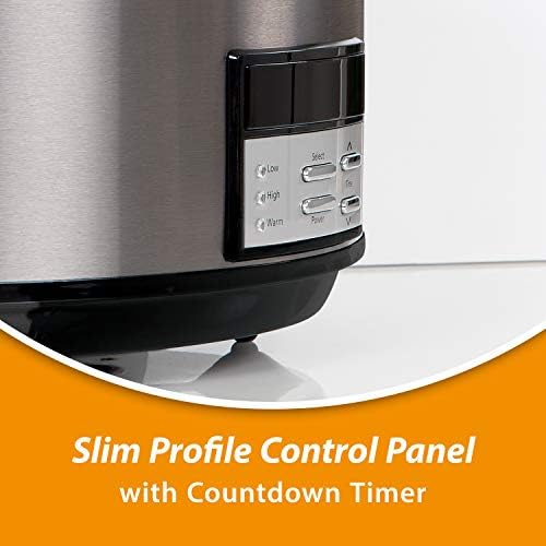 Oval Ceramic Crock-Pot 8 Quart Programmable Slow Cooker with Auto Warm S28G - Digital Crock Pot Slow Cooker for Family Meals Detail