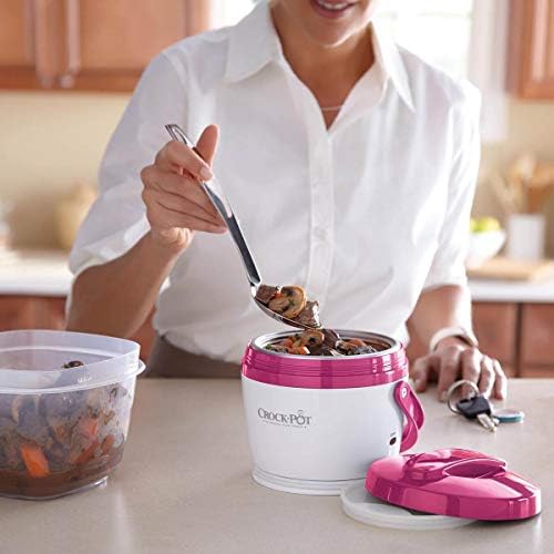 Rapid Heating Crock-Pot Lunch Crock Portable Food Warmer 20oz – Pink S03U - Self-Heating Lunch Box for Office and Car Travel Detail