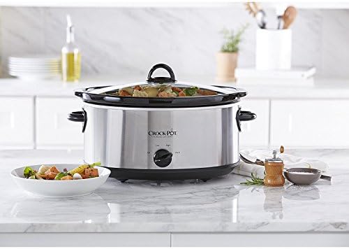 Large Capacity Crock-Pot 7 Quart Oval Manual Slow Cooker – Stainless Steel S29K - Programmable Slow Cooker with Oval Ceramic Pot Detail