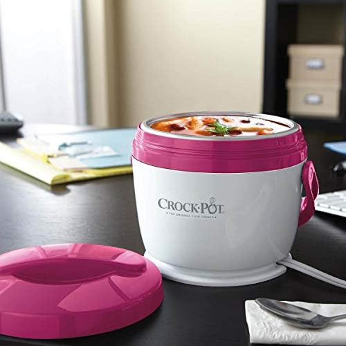 Rapid Heating Crock-Pot Lunch Crock Portable Food Warmer 20oz – Pink S03U - Self-Heating Lunch Box for Office and Car Travel Detail