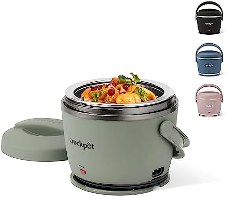 Portable Electric Crock-Pot Portable Electric Lunch Box Food Warmer – Green S21D - Mini Personal Food Warmer for Healthy Meal Prep - Moonshine Green