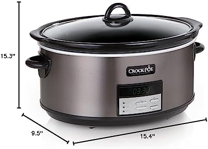 Oval Ceramic Crock-Pot 8 Quart Programmable Slow Cooker with Auto Warm S28G - Digital Crock Pot Slow Cooker for Family Meals Detail