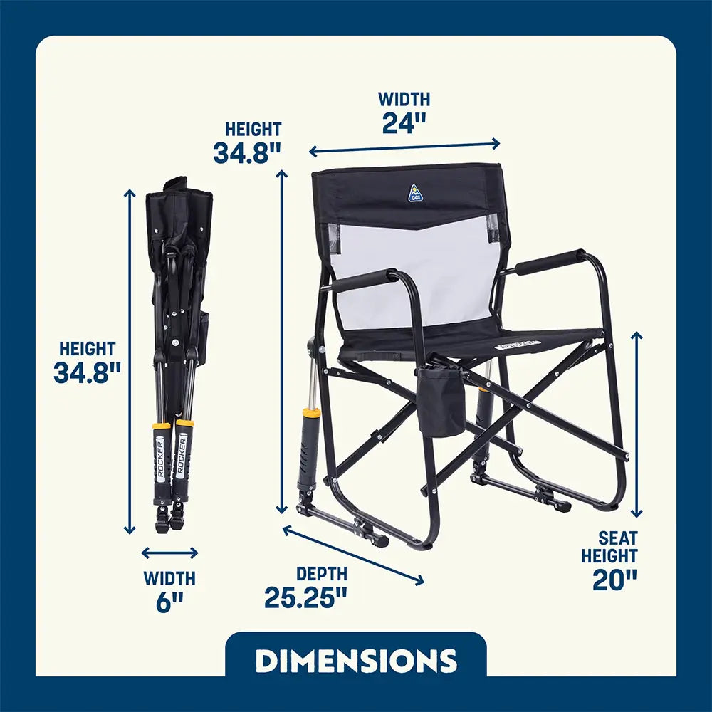Premium All-Weather Freestyle Rocker Elite - Choice 460 - RoadTrip Rocker Smooth Motion Camp Chair Detail