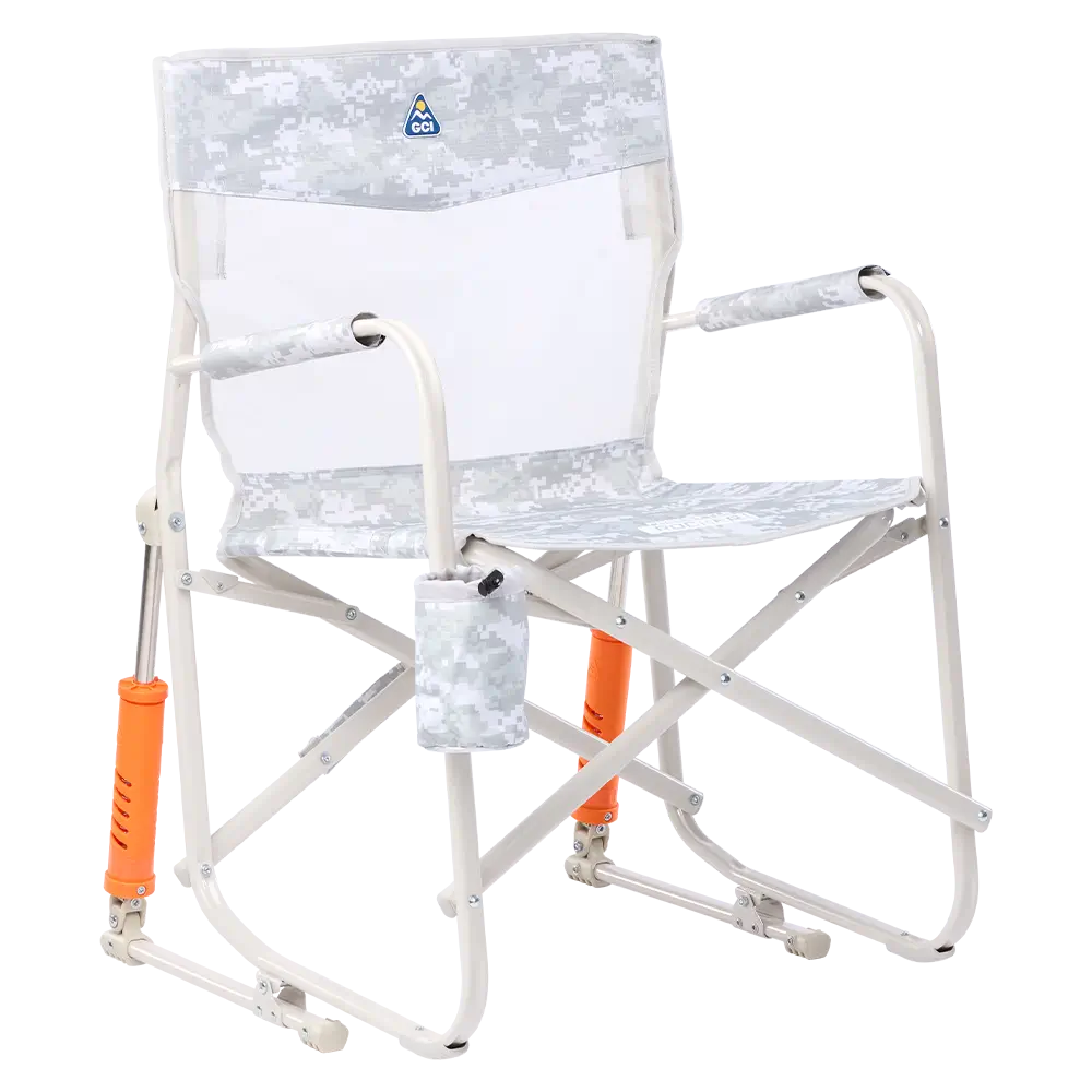 Premium All-Weather Freestyle Rocker Elite - Choice 460 - RoadTrip Rocker Smooth Motion Camp Chair - Snow Camo