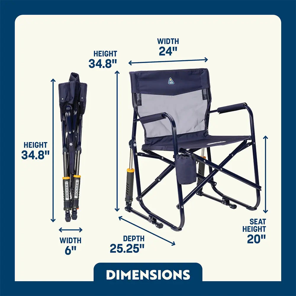 Premium All-Weather Freestyle Rocker Elite - Choice 460 - RoadTrip Rocker Smooth Motion Camp Chair Detail