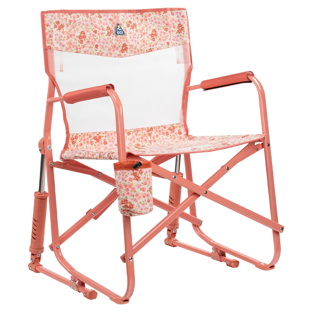 Premium All-Weather Freestyle Rocker Elite - Choice 460 - RoadTrip Rocker Smooth Motion Camp Chair - Pink Sundress
