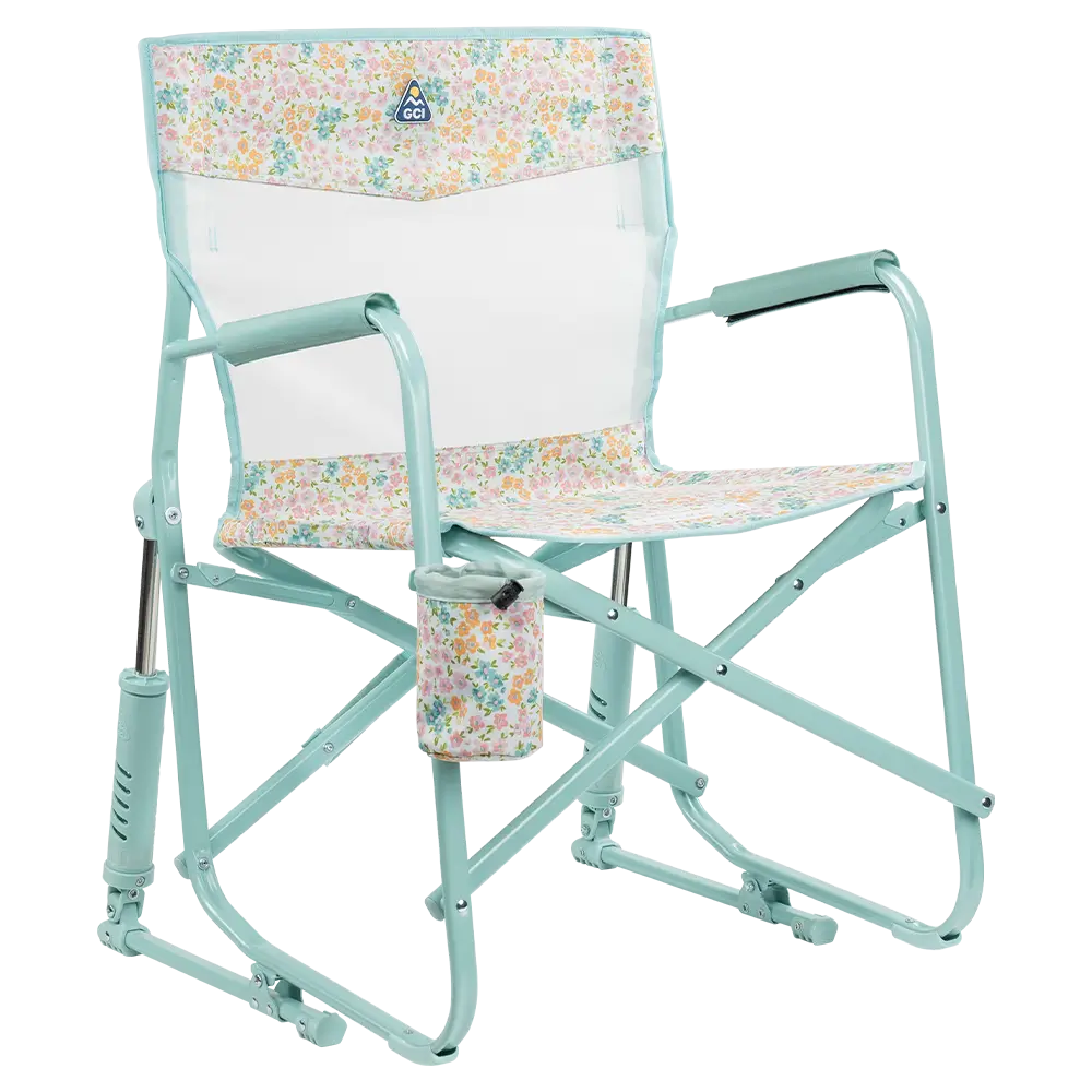 Premium All-Weather Freestyle Rocker Elite - Choice 460 - RoadTrip Rocker Smooth Motion Camp Chair - Teal Sundress