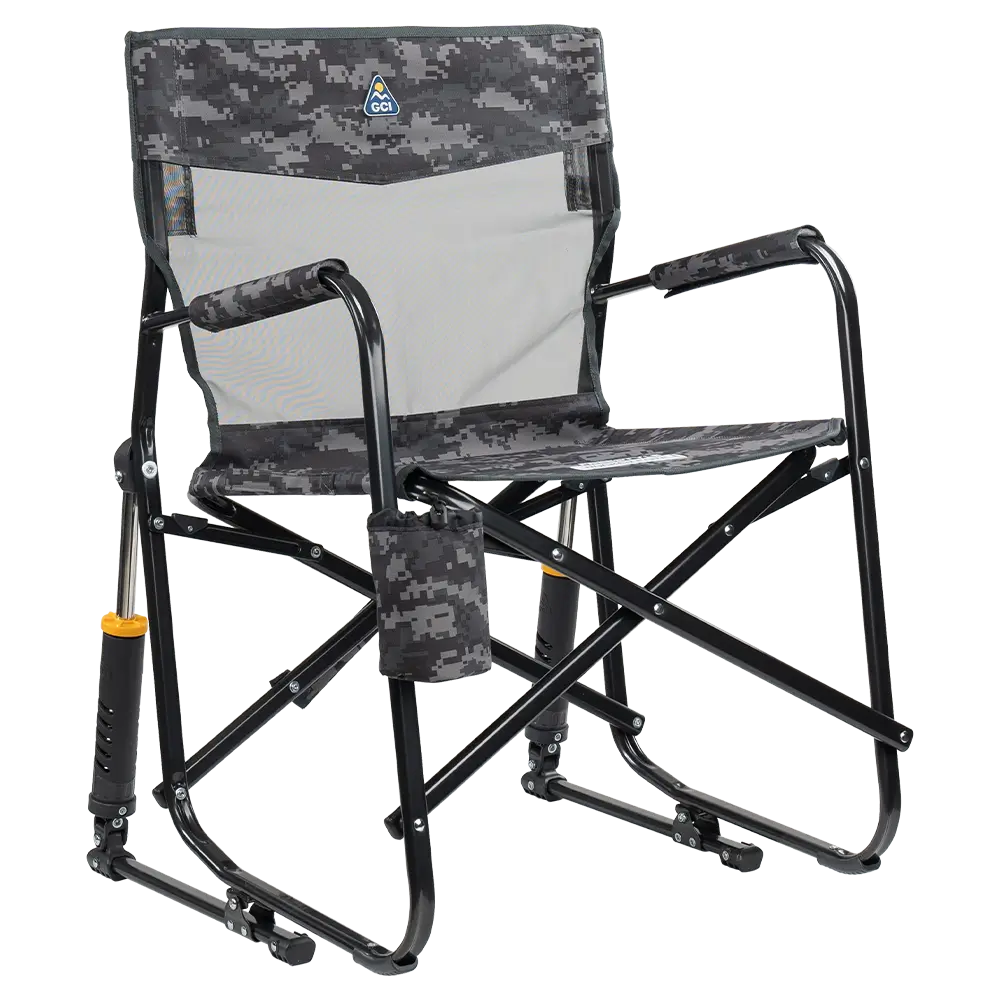 Premium All-Weather Freestyle Rocker Elite - Choice 460 - RoadTrip Rocker Smooth Motion Camp Chair - Cool Gray Camo