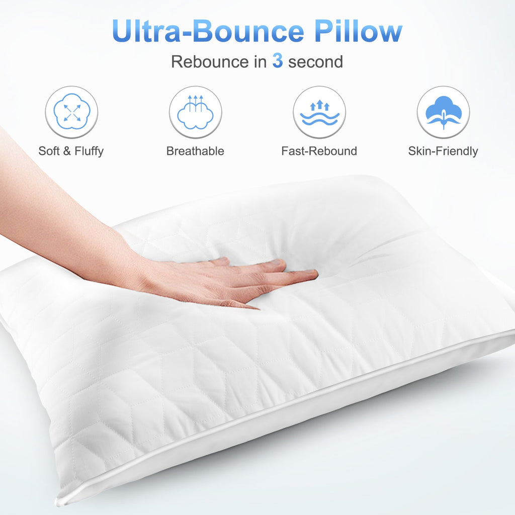 Fluffy Shredded Bed Pillows for Sleeping 2 pack, King Size Cooling Pillows Hotel Quality with Premium Soft Down Alternative Fill for ... - Hotel Quality Plush Sleeping Pillows Detail