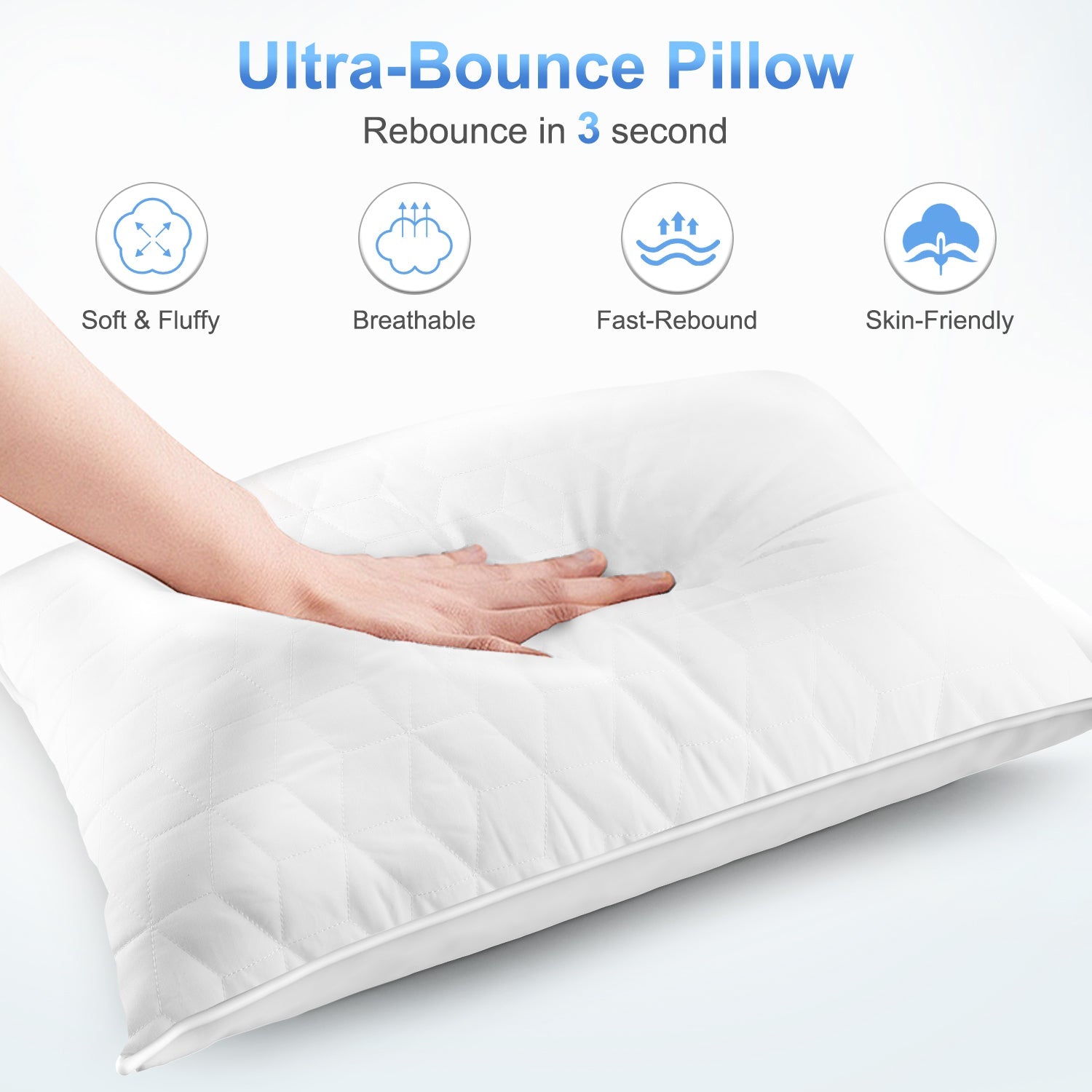 Fluffy Shredded Bed Pillows for Sleeping 2 pack, King Size Cooling Pillows Hotel Quality with Premium Soft Down Alternative Fill for ... - Hotel Quality Plush Sleeping Pillows Detail