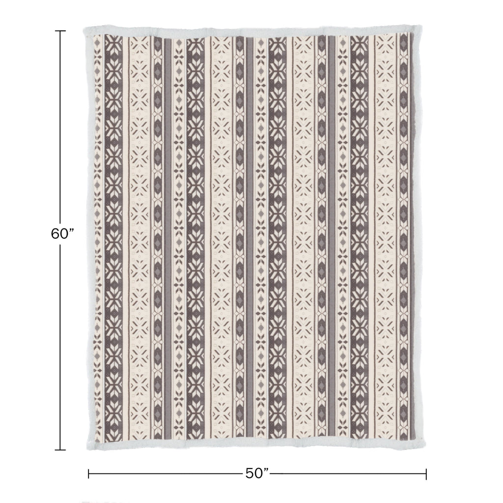Super Soft Flannel 50x60-Inch Machine Washable Fleece Blanket with Snowflakes - Cozy Fleece Throw Blanket for Couch & Bed Detail