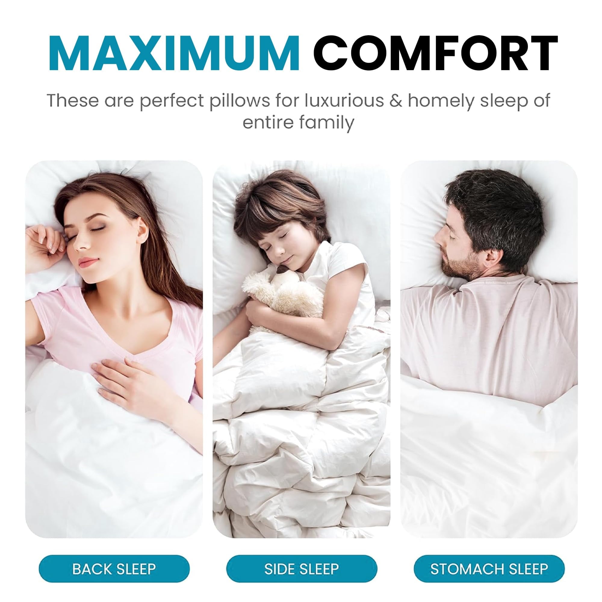 Fluffy Shredded 2-Pack Standard Bed Pillows – Soft, Breathable & Hypoallergenic for Better Sleep - Orthopedic Shredded Foam Bed Pillow Set Detail