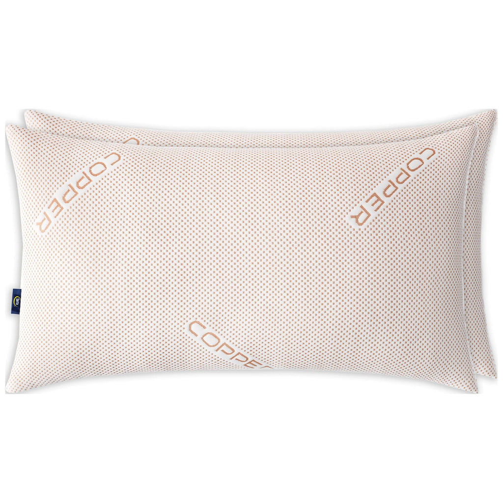 Decorative Plump Copperloft King Bed Pillow, 2 Pack, Hypoallergenic - Orthopedic Shredded Foam Bed Pillow Set Detail