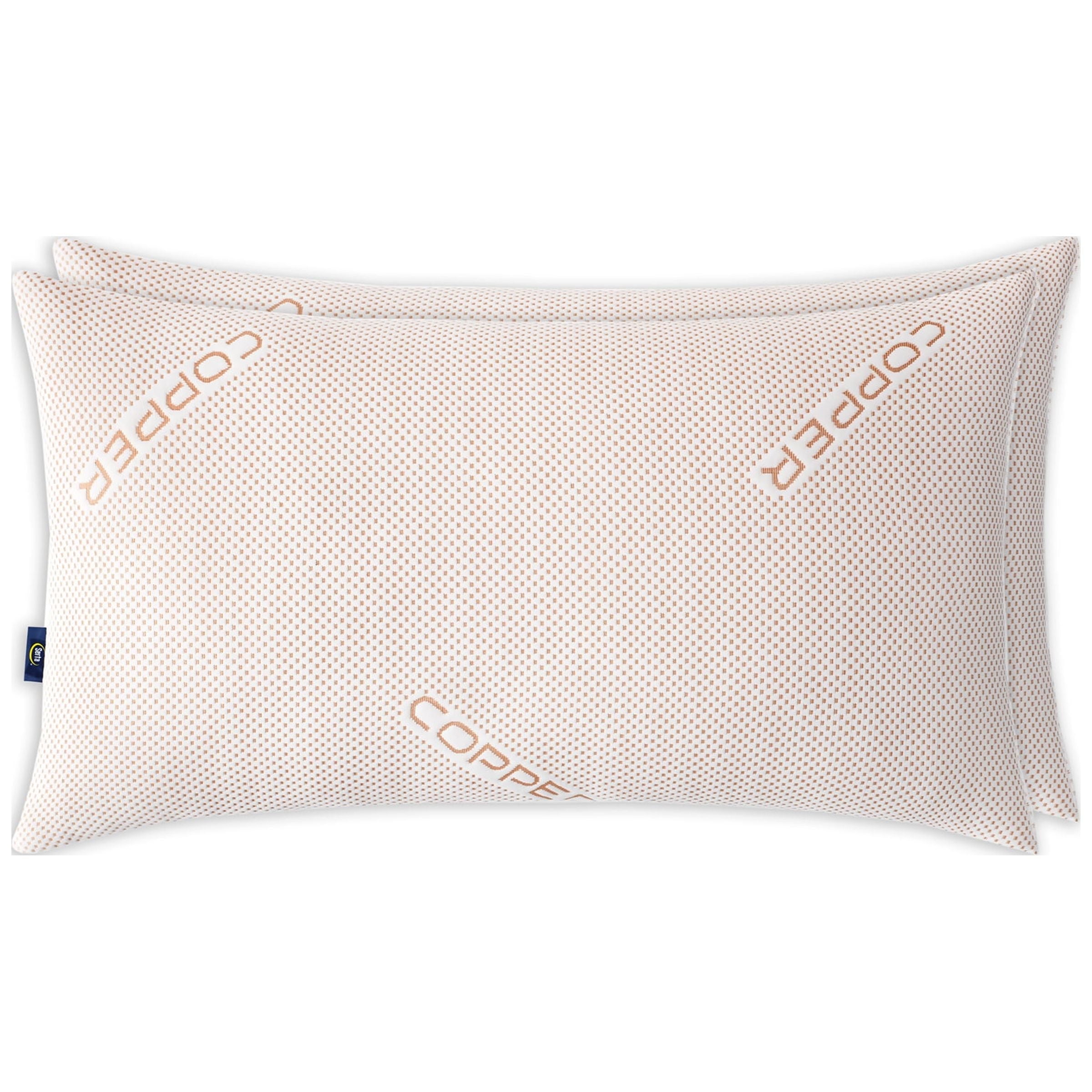 Decorative Plump Copperloft King Bed Pillow, 2 Pack, Hypoallergenic - Orthopedic Shredded Foam Bed Pillow Set Detail