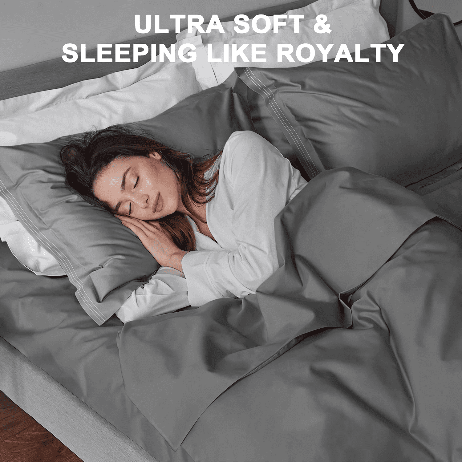 Premium Egyptian Cotton 4 Piece Bed Sheet Set, Queen Size Upgraded Cooling Deep Pocket Comfy Breathable Hotel Luxury Bedding, Extra Soft Wrin... - Breathable Egyptian Cotton Flat & Fitted Sheets Detail