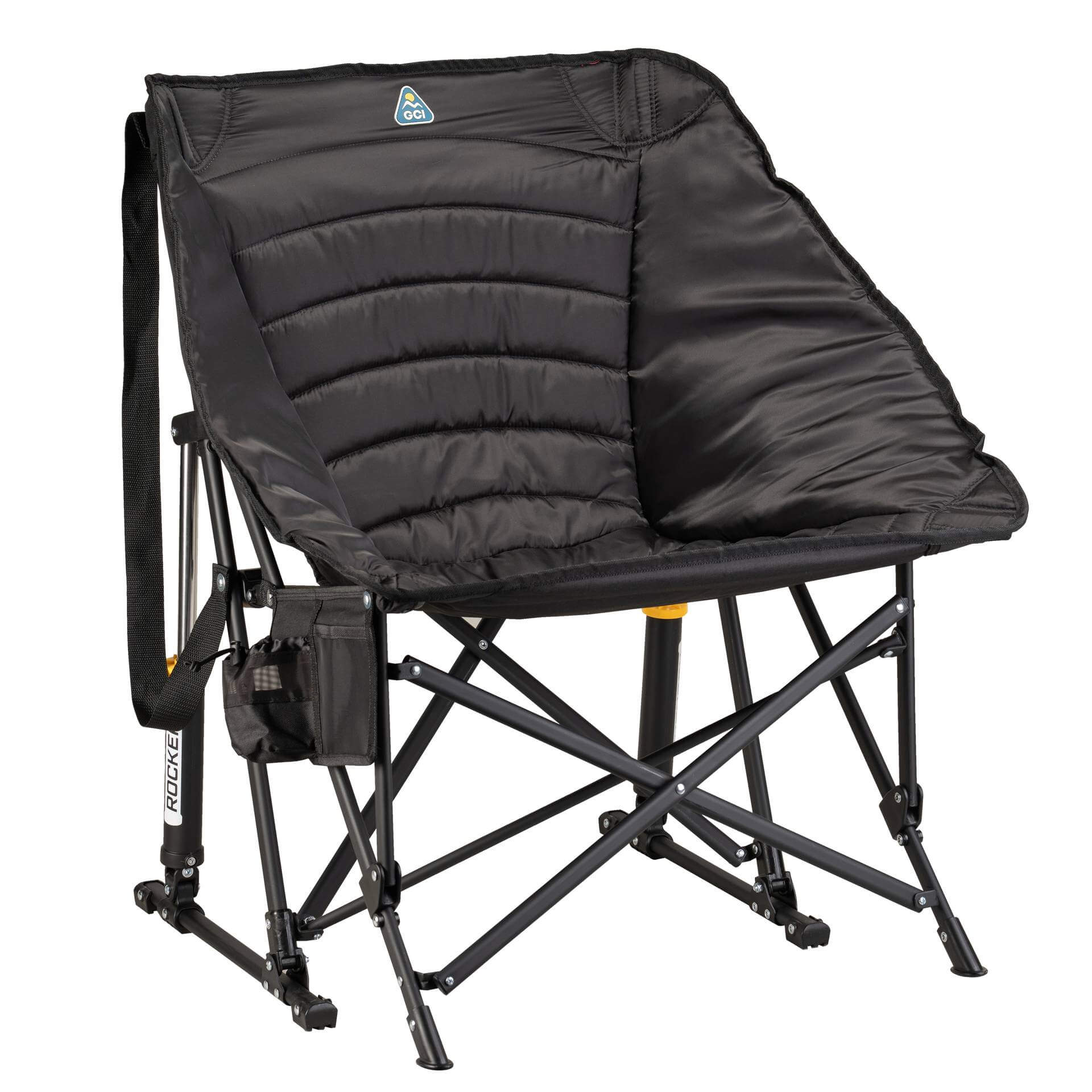 Patented Spring-Action Puff Rocker - Choice 731 - Patented Spring-Action Rocking Chair for Camping - Black