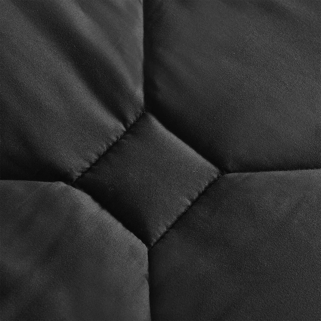 Luxurious Quilted 8 PCS Modern Comforter Set with Sheets All Season Bed in a Bag, Black, Queen Size - Cloud-Like Soft Lightweight Bed Comforter Detail