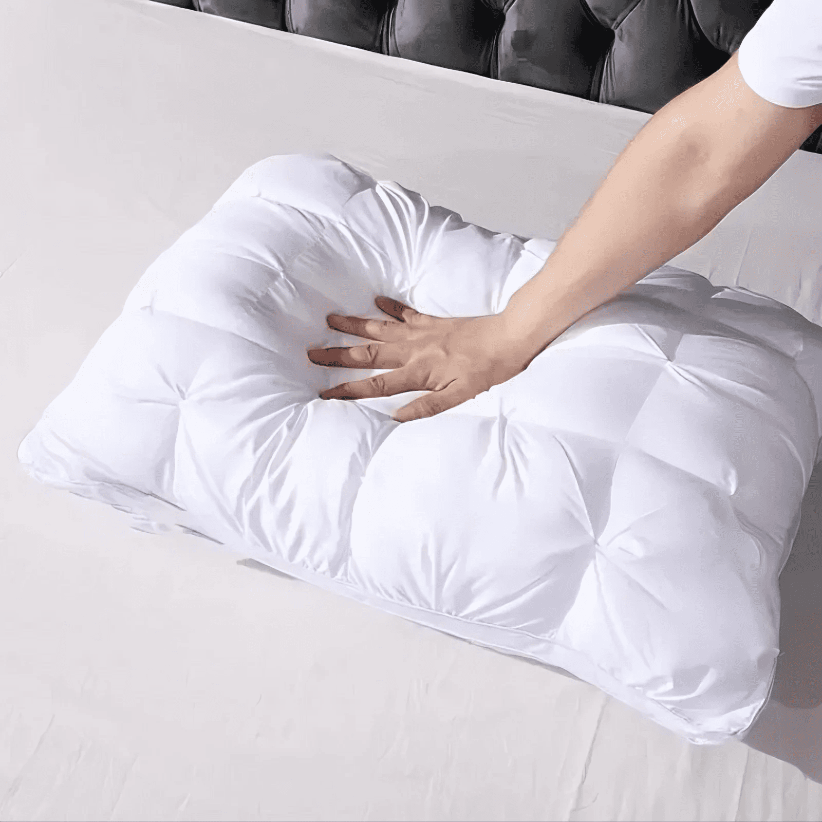 Orthopedic Support Queen Size Bed Pillows Set of 2, Hotel Quality, Down Alternative Gusseted Bed Pillows for Side, Back, or Stomach Slee... - Orthopedic Shredded Foam Bed Pillow Set Detail