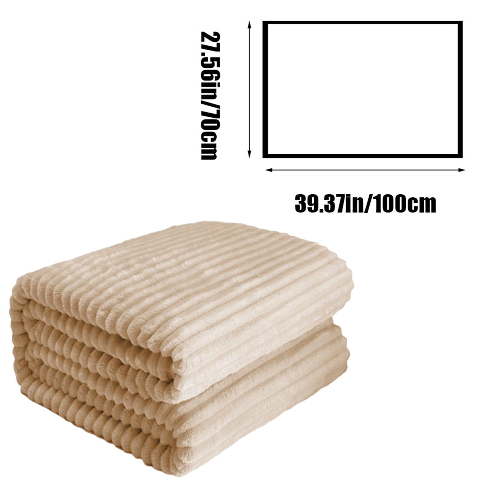 Super Soft Flannel Extra Large Throw Blanket for Couch Home Office Hotel 100% Cotton Super Soft Blanket for Adult 47"x70" Khaki - Luxury Knitted Decorative Throw Blanket with Fringes Detail