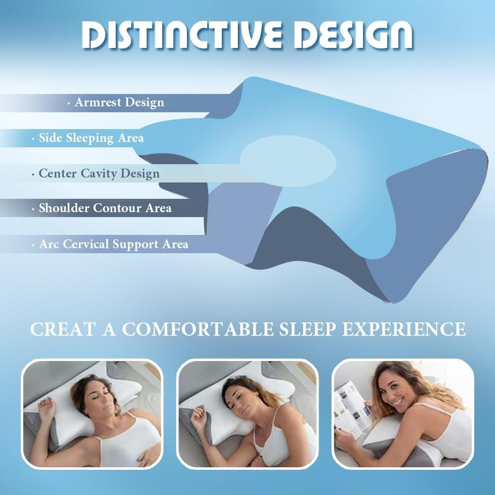 Orthopedic Support Airway Pro Sleep Apnea Pillow, Airway Pro Cervical Pillow - All-Night Neck Support, Ergonomic Pillows for All Sleepin... - Decorative Throw Pillow Cushion for Sofa & Bed Detail