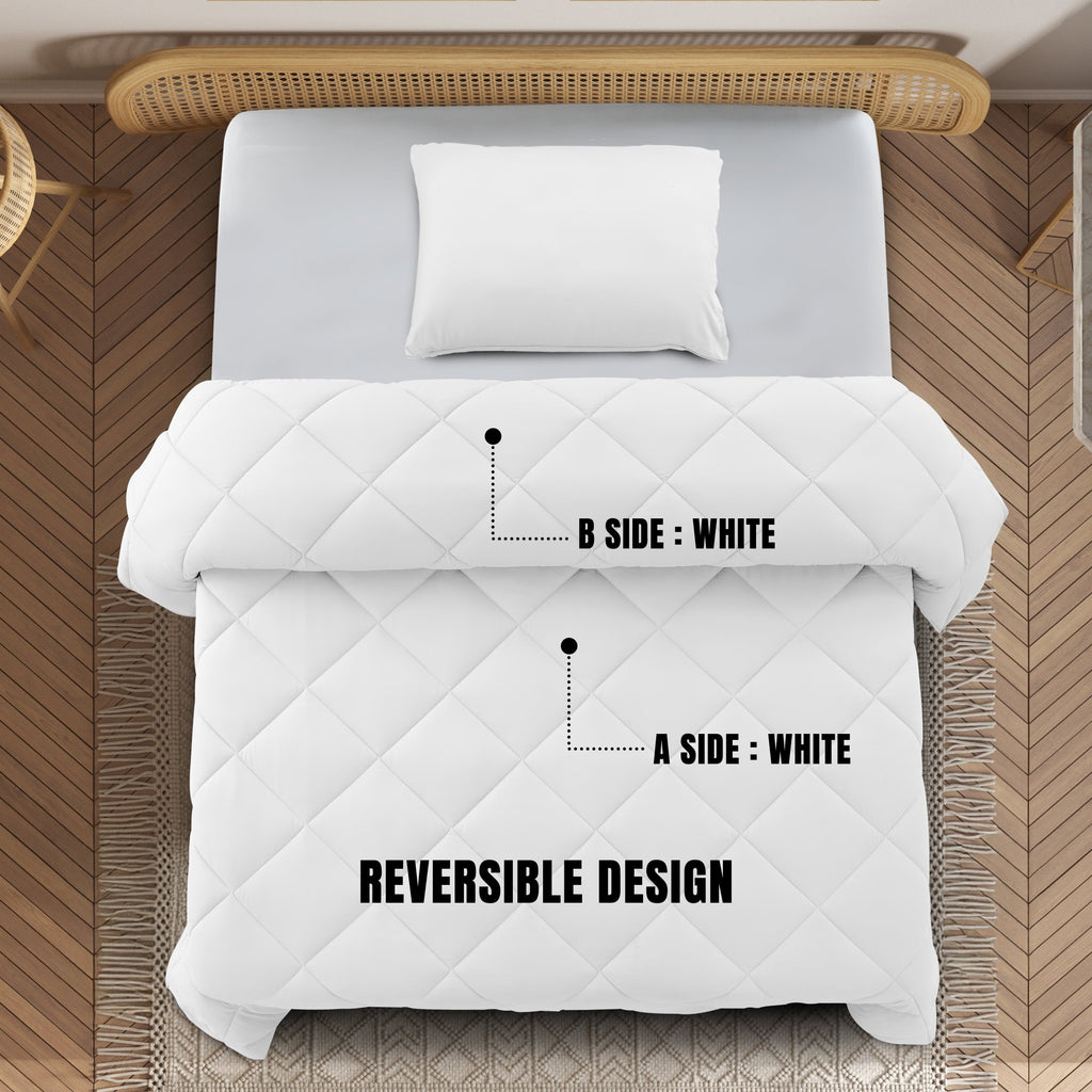 Fluffy Down Alternative Lux Decor All-Season Comforter Sets Twin Size 2 PC, Reversible Bedding Set with Diamond Quilted Design Comforter and ... - Hypoallergenic Ultra-Fluffy Quilt for Winter Detail