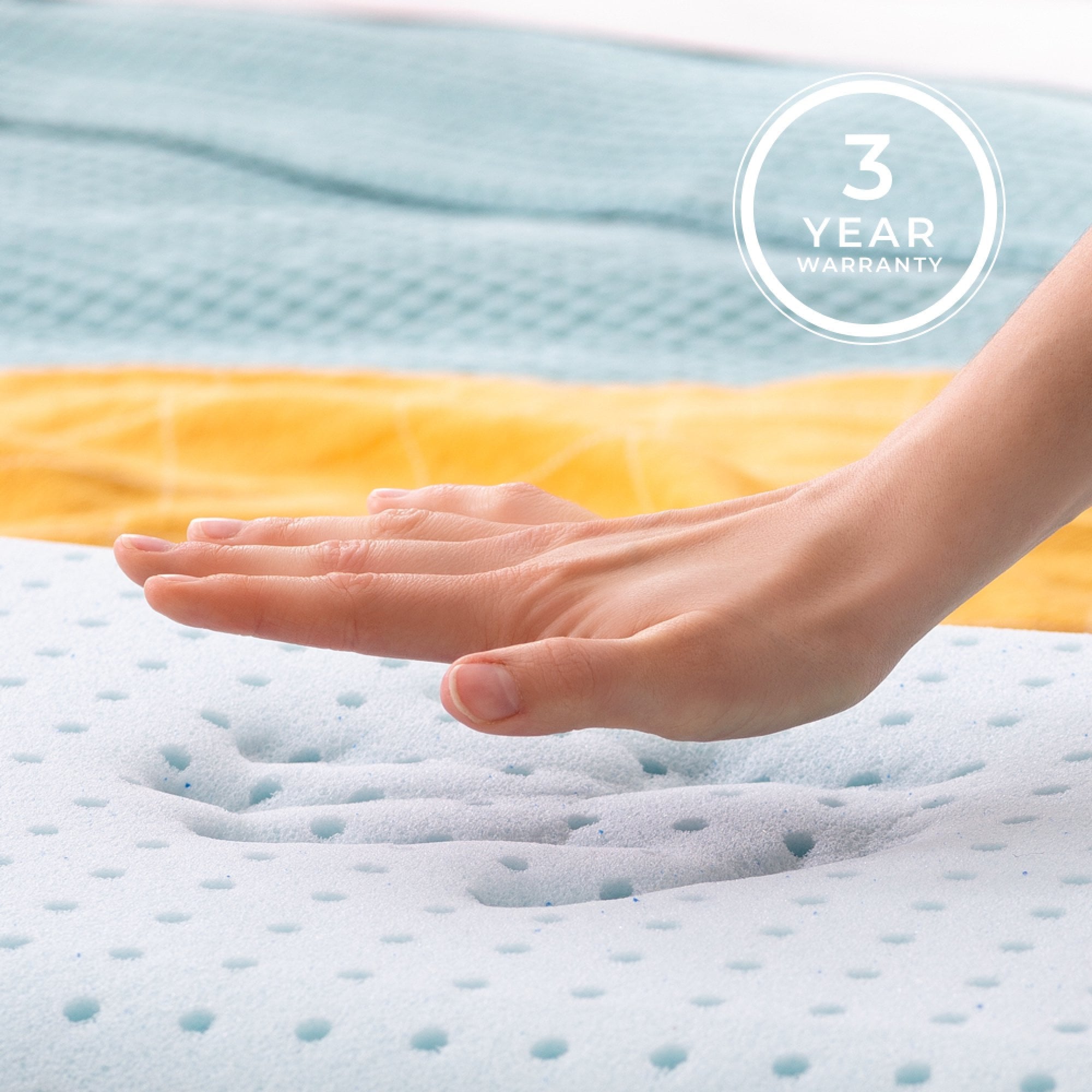 Decorative Plump Medium Feel Standard Size Ventilated Gel Memory Foam Bed Pillow with Washable Cover and Temperature Regulating Infusion - Ergonomic Memory Foam Pillow for Neck Pain Support Detail