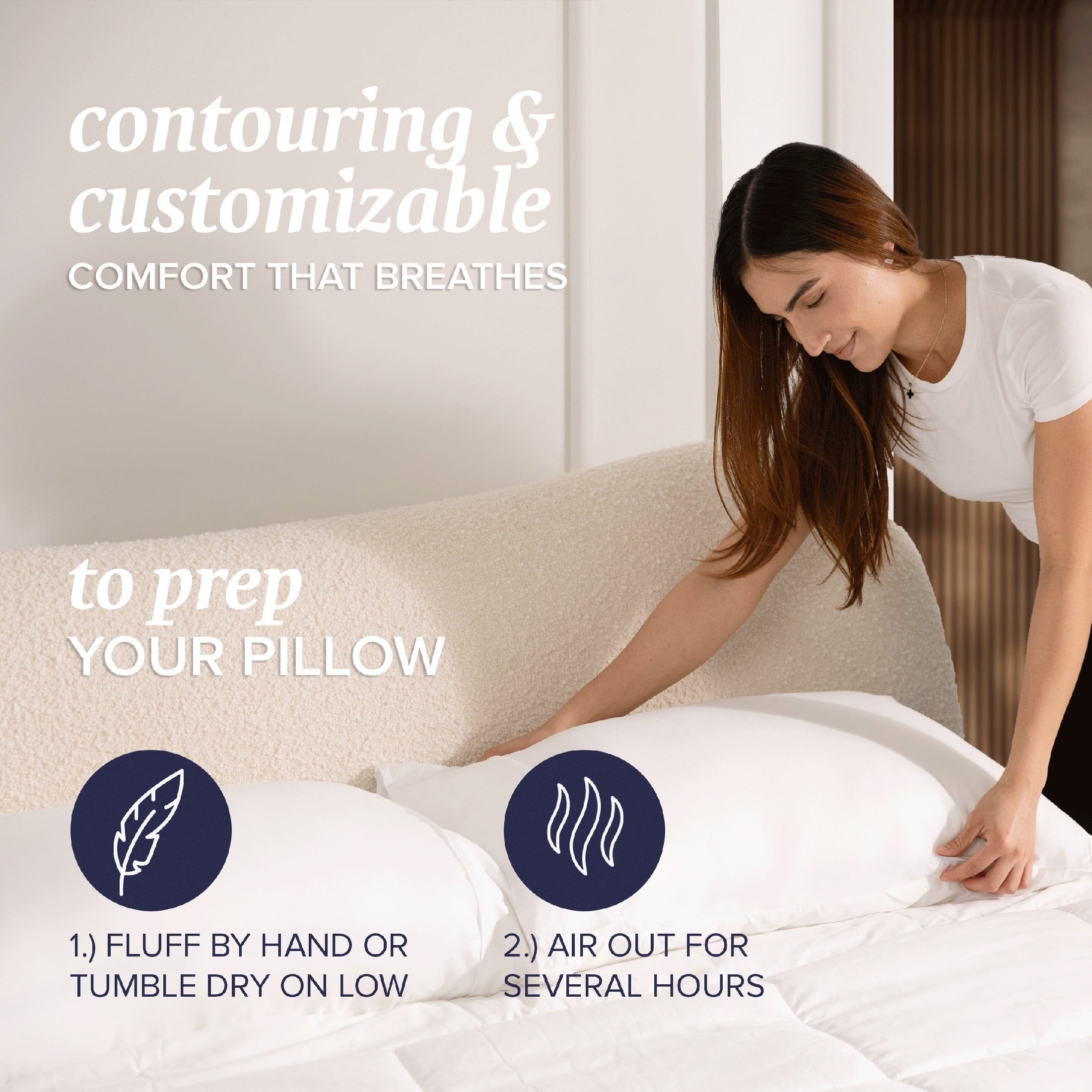 Fluffy Shredded Customizable Memory Foam Queen Pillow 1Pack, Adult - Ergonomic Memory Foam Pillow for Neck Pain Support Detail