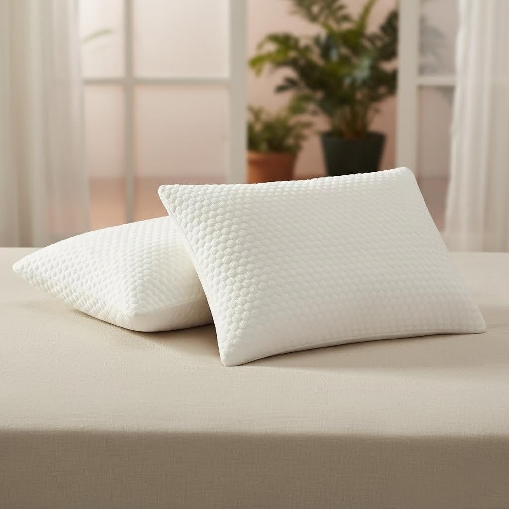 Orthopedic Support Queen Size Latex Pillow (2 Pack) Shredded Natural Latex Cooling Bed Pillows for Side & Back Sleepers, Medium Firm Sup... - Decorative Throw Pillow Cushion for Sofa & Bed Detail