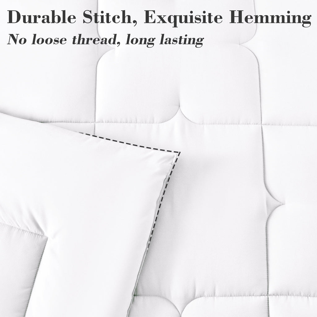 Fluffy Down Alternative 3-Piece Queen Comforter Set - All-Season Down Alternative Bedding Bundle with 2 Pillow Shams, Premium Soft Bedding Se... - Cloud-Like Soft Lightweight Bed Comforter Detail