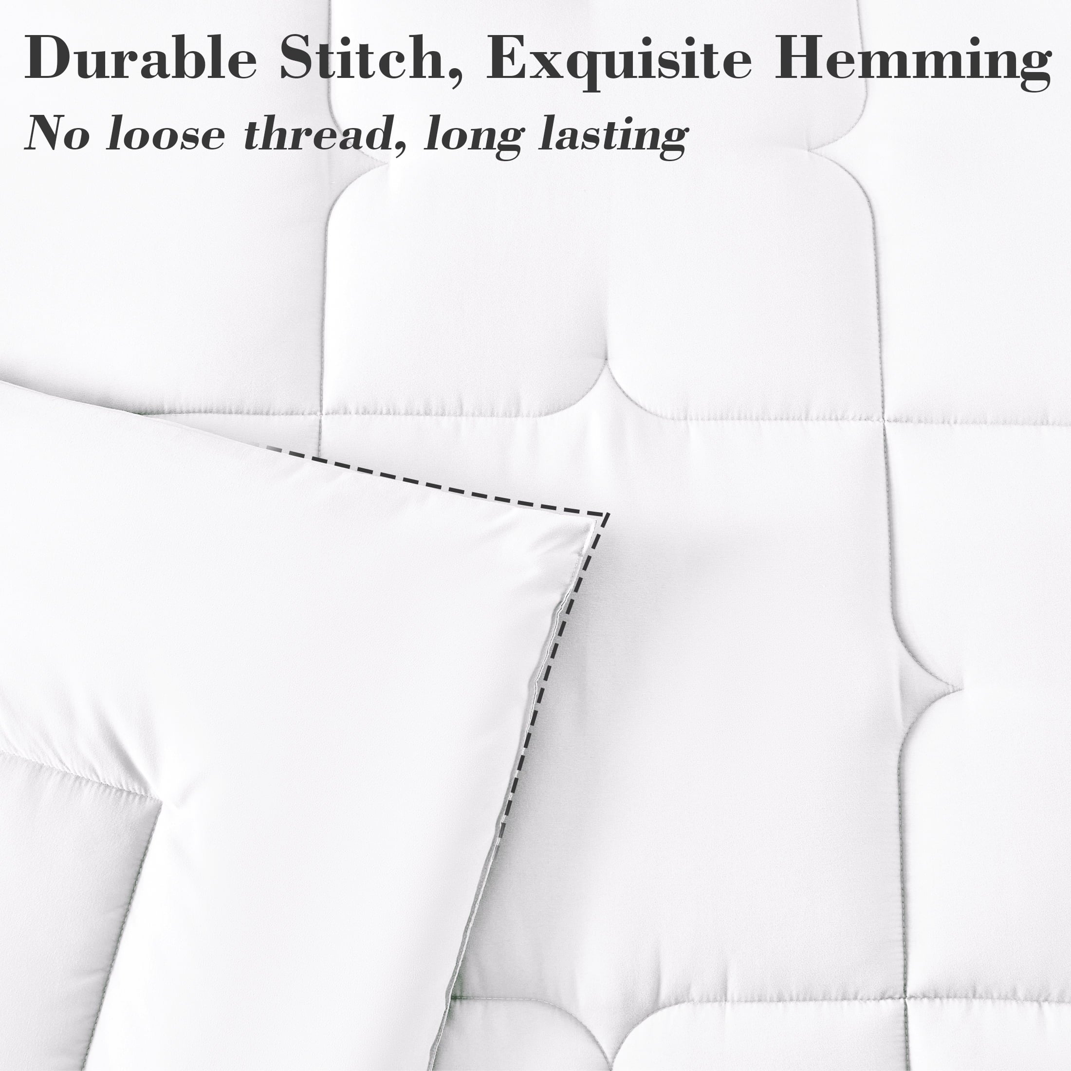 Fluffy Down Alternative 3-Piece Queen Comforter Set - All-Season Down Alternative Bedding Bundle with 2 Pillow Shams, Premium Soft Bedding Se... - Cloud-Like Soft Lightweight Bed Comforter Detail