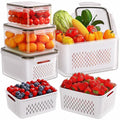 Fun Food Fidget 5 Pack Fruit Storage Containers for Fridge with Removable Colanders and Lids, 5 in 1 Leakproof Fridge Organizer Bins ... - Playful Star & Heart Shaped Geometric NeeDoh - Default Title